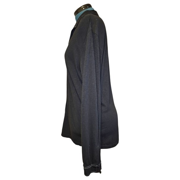 ROBERT BARAKETT BUTTON Up Vacation Pima Soft Luxury Black Cardigan SIZE XL - Picture 4 of 7